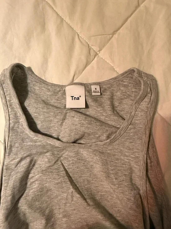 TNA Heather Gray Ruched Tank Dress - Picture 2 of 5